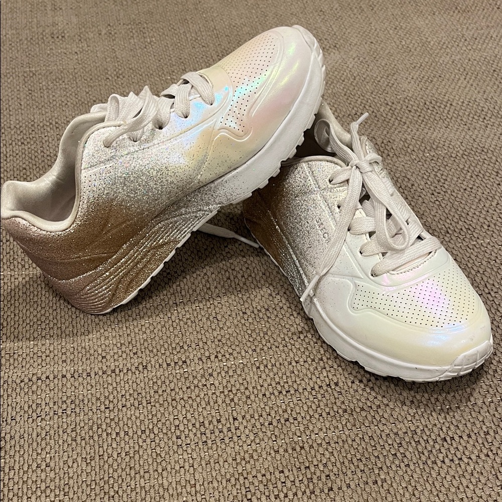Skechers Kids' Iridescent White Sneakers